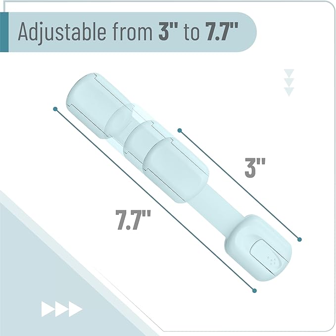 Bates- Child Safety Strap Locks, 6 Pack, Pastel Blue, Baby Cabinet Locks