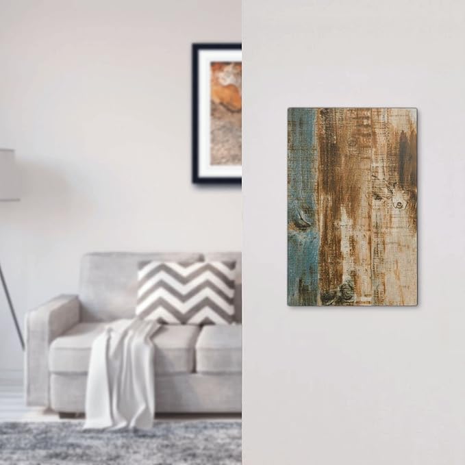 Rustic Barn Door Farmhouse Western Brown Wood Light Switch Cover No Device Wall plate Decorative 1 Gang Blank Switchplate Electrical Faceplate for Teen Kids Boys Bathroom Bedroom Home Decor 5" x 3