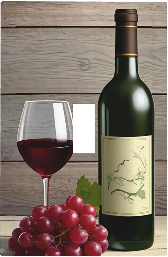 Rustic Wine & Grape Vineyard Scene 1-Gang Toggle Light Switch Plate, Wine Lover's Home Decorative Wall Plate for Kitchen Decor