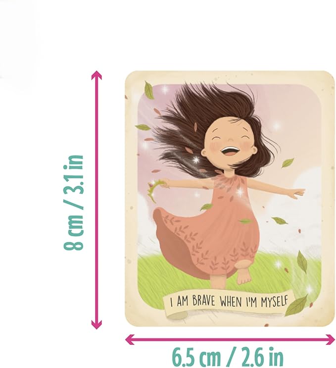 Menique Brilla Memory Matching Game – Spanish Edition – 80 Cards (40 Pairs) with Positive Affirmations for Brave Girls – Mindful Matching Game in Spanish for Confidence and Self-Love