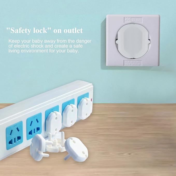 Fielect Outlet Plugs Covers Childproof EU Plug Protectors Electric Socket Cover Electrical Protector 2-Hole White 10Pcs