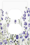 Lavender Wildflowers Purple Flowers Plant Floral Outlet Covers 1 Gang Duplex Light Switch Cover Decorative Switch Plates Electrical Receptacle Faceplate Wall Plate for Bedroom Living Room Decor