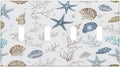 Ocean Starfish Seashells Nautical Coastal Sea Coral Light Switch Covers Quad Toggle Electrical Faceplate 4 Gang Wall Plate Decorative Switch Plates for Kids Room Nursery Decor