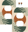 Outlet Covers Vintage Boho Sun Leaf 1 Gang Duplex Light Switch Cover Plate Decorative Wall Plates Electrical Switchplate Receptacle for Bathroom Bedroom Decor（2 Pack）