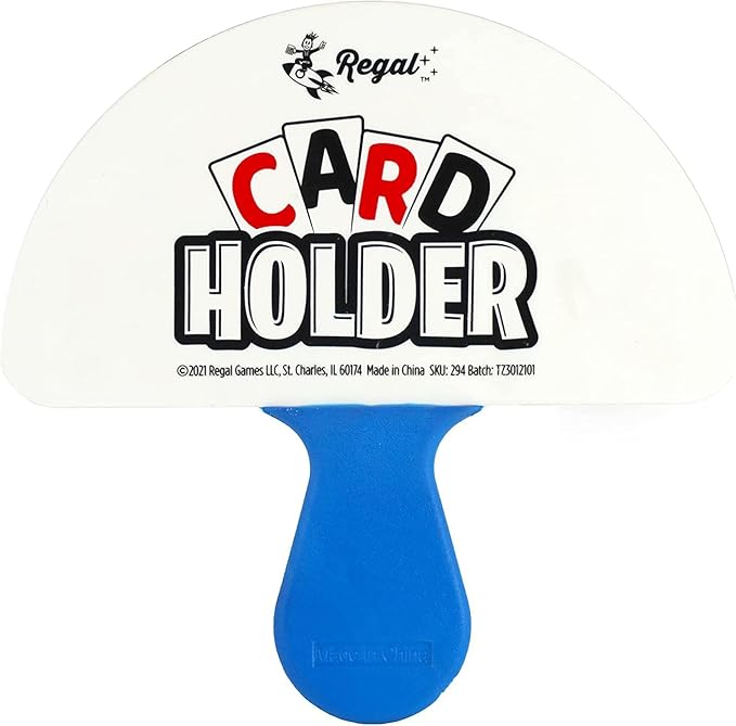 Regal Games 4 Pack Card Holders for Playing Cards - Kids Card Holder with Plastic Paddles - Ideal for Family Fun Game Night and Travel (Ages 3+)