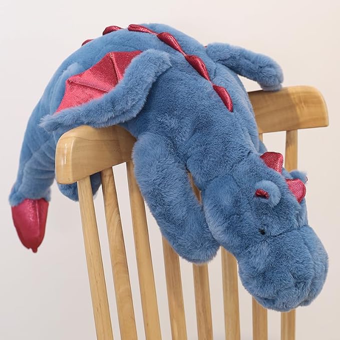 Weighted Stuffed Animals 27.5" 2Lbs, Soft and Sturdy Weighted Dragon Plush for Kids and Adults, Small Blue Dragon Stuffed Animal