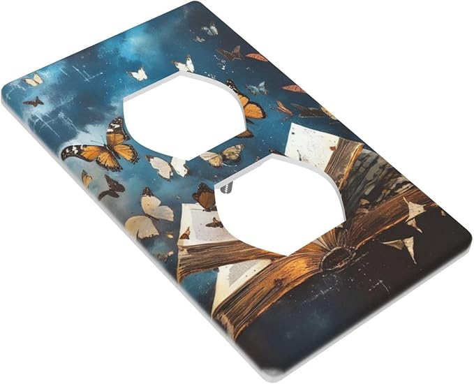 Decorative Art Light Switch Covers Butterflies from the Book 1 Gang Single Duplex Outlet Wall Plate Switchplate Electrical Faceplate for Home Decor