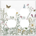 Outlet Covers Rustic Wildflowers Butterfly Colorful Floral 2 Gang Double Duplex Decorative Light Switch Covers Electrical Wallplates Socket Faceplate For Bed Room Living Room Decor