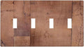Rustic Brown Dark Wood Texture Printing Light Switch Covers Quad Toggle Electrical Faceplate 4 Gang Wall Plate Decorative Switch Plates For Farmhouse Cabin Decor