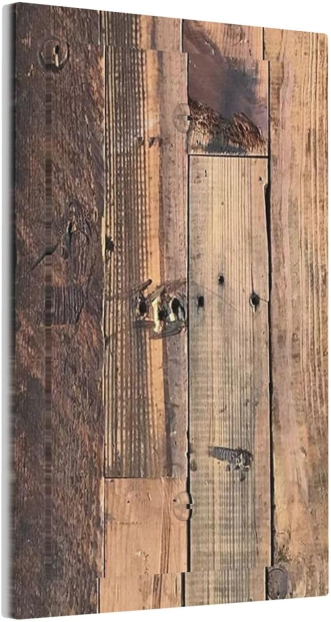 Rustic Brown Wood Plank Vintage Country Wooden Board Light Switch Cover Plate 1 Gang No Device Blank Electrical Wall Plates Faceplate Decorative Switch Plate for Farmhouse Home Decor