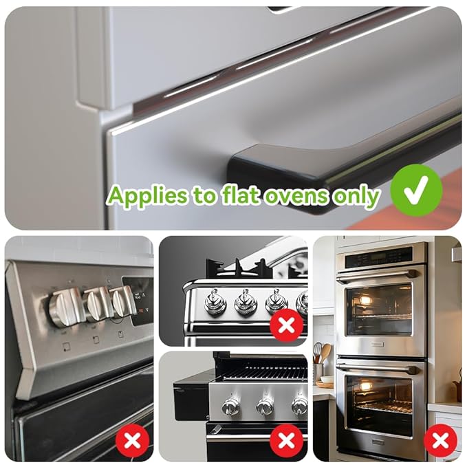 SAFELON 1 Pcs Baby Safety Oven Door Lock, Double Button Oven Lock for Kitchen Safety (White)