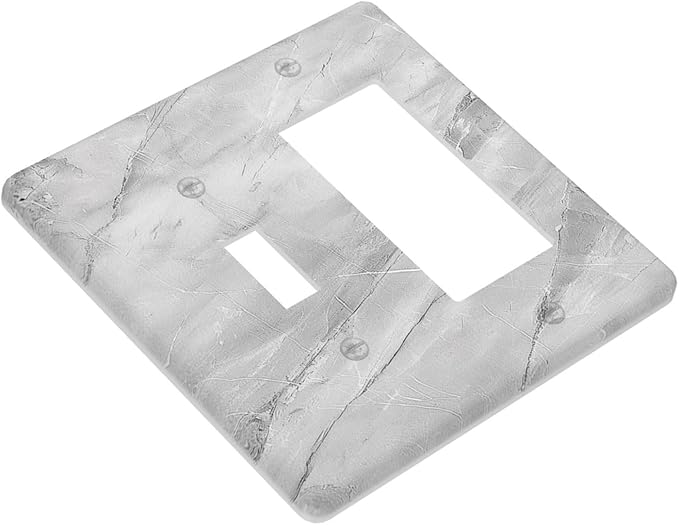 Outlet Covers Gray Marble Pattern 1 Toggle 1 Rocker Combo Light Switch Cover Plate Decorative Switch Plate Covers Electrical Wall Plate for Home Farmhouse Decor