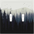 Decorative Switch Plates Forest Pine Tree Mountains Black Bird 2 Gang Double Toggle Outlet Light Switch Cover Wall Plate Electrical Faceplate For Bed Room Farmhouse Decor