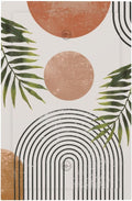 Beautiful Boho Mid Century Large Archs Sun Leaves Plants Light Switch Cover Plate 1 Gang No Device Blank Electrical Wall Plates Faceplate Decorative Switch Plate Covers for Bedroom Living Room Decor