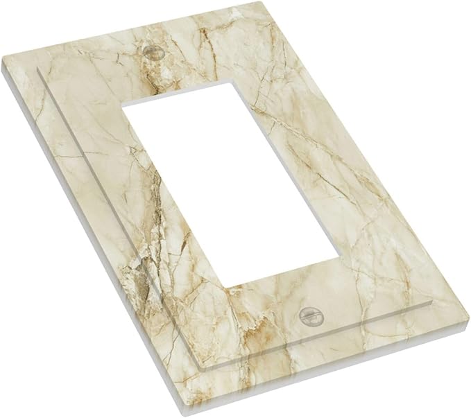 Outlet Covers Creamy Beige Marble Abstract Minimalism 1 Gang Single Rocker Light Switch Cover Plate Decorative GFCI Wallplates Socket Cover Electrical Switch Plate Covers for Bathroom Home
