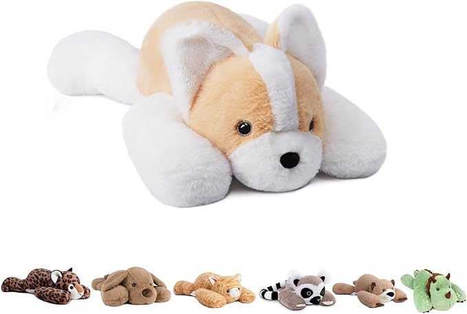 Niuniu Daddy 20" | 3.3 Pound Weighted Corgi Stuffed Animals for Kids Adults, Soft Corgi Plush Toy for Toddler Teens, Fluffy Lap Animal Body Pillow with All Ages for Present Christmas Easter Birthday