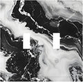 Ink Painting Marble Black White Abstract Luxurious Print Decorative Switch Plates 2 Gang Double Toggle Outlet Light Switch Cover Wall Plate Electrical Faceplate for Kitchen Office Decor