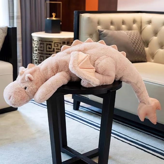 Weighted Dragon Stuffed Animal, Soft and Sturdy Weighted Stuffed Animals for Kids and Adults, Medium Pink Dragon Stuffed Animal(35.4" 5Lbs)