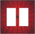 Red Spider Web Black Line Simplicity Decorative Outlet Covers 2 Gang Double Gfci Rocker Electrical Wall Panels Light Switch Cover Plate For Kids Room Home Decor