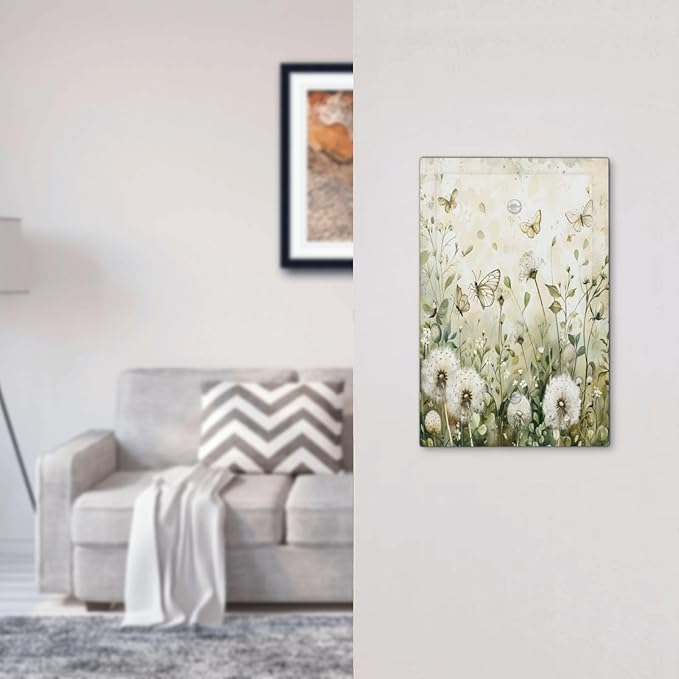 Light Switch Cover Watercolor Butterflies Dandelions Wildflowers Decorative Switch Plates 1 Gang Blank No Device Outlet Covers Electrical Wall Plates for Bathroom Bedroom Decor