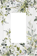 Eucalyptus Sage Green Leaf Plant Floral Decorative Outlet Covers 1 Gang Single Rocker Light Switch Cover Plate Wall Plates GFCI Faceplate for Bedroom Living Room Decor