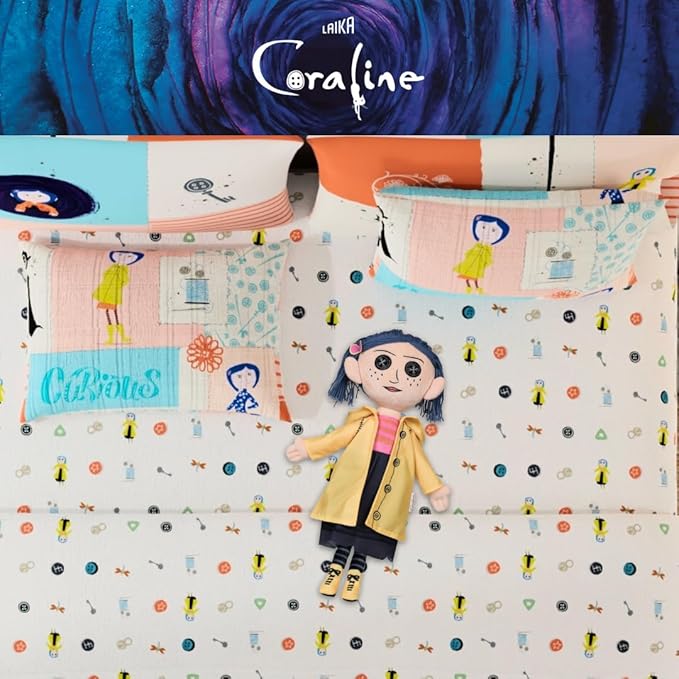 Coraline Cuddle Pillow Plush, Kids Bedding Super Soft Plush Pillow, (Officially Licensed Product) By Franco Collectibles