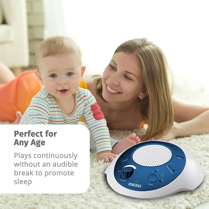 Homedics SoundSleep White Noise Sound Machine,Blue,Small Travel Sound Machine with 6 Relaxing Nature Sounds,Portable-Sound Therapy for Home,Office,Nursery,Auto-Off Timer,by Homedics,(Pack of 3)