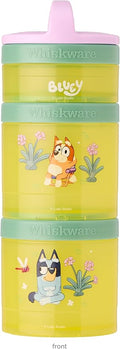 Whiskware Bluey Stackable Snack Containers for Kids and Toddlers, 3 Stackable Snack Cups for School and Travel, Bluey and Bingo (Pack of 1)