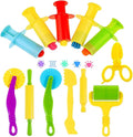 Dough Tools Kit – 12-Piece Dough Play Tools Set with 5 Extruders, Scissors, Rollers, Rolling Pins, Cutters for Kids Ages 3+