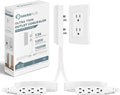 SakerPlus Outlet Concealer Power Strip-Outlet Cover Extender with 3AC Outlets-8ft Flat Plug Extension Cord,Universal Size,1625W for Kitchen, Home and Office,Child & Pet Safe(Dual 8 Foot)