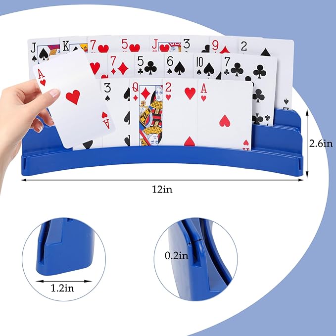 Three-Layer Design Playing Cards Holders，Playing Card Holder for Kids Adults Hands Free Card Holder for Family Card Game Nights Poker Parties