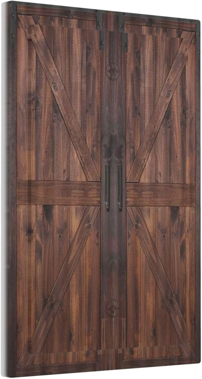 Rustic Barn Doors Vintage Brown Wood Plank Print Light Switch Cover Plate 1 Gang No Device Blank Electrical Wall Plates Faceplate Decorative Switch Plate Covers for Farmhouse Home Decor