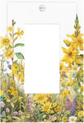 Wildflowers Sunflower Lavender Daisy Floral Decorative Outlet Covers 1 Gang Single Rocker Light Switch Cover Plate Wall Plates GFCI Faceplate for Bedroom Living Room Decor