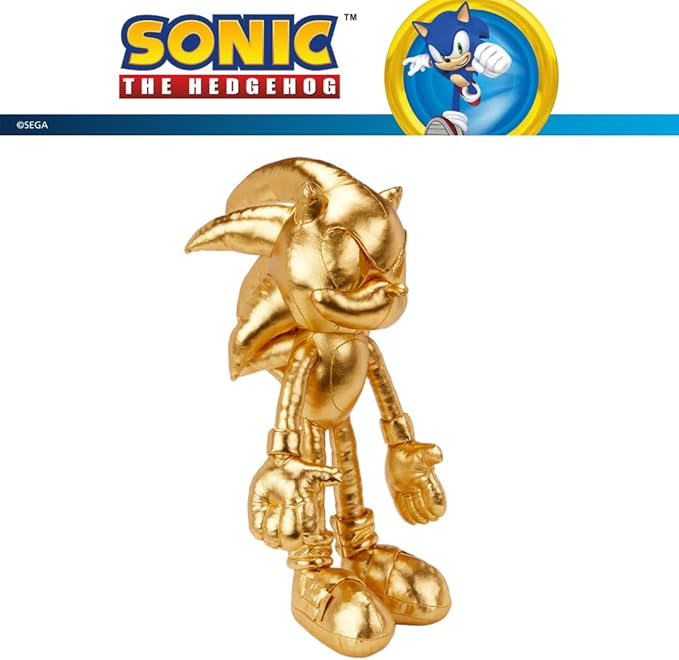 Sonic The Hedgehog Anime 24K Gold Kids Bedding Super Soft Plush Cuddle Pillow Buddy, One Size, (Officially Licensed Product)