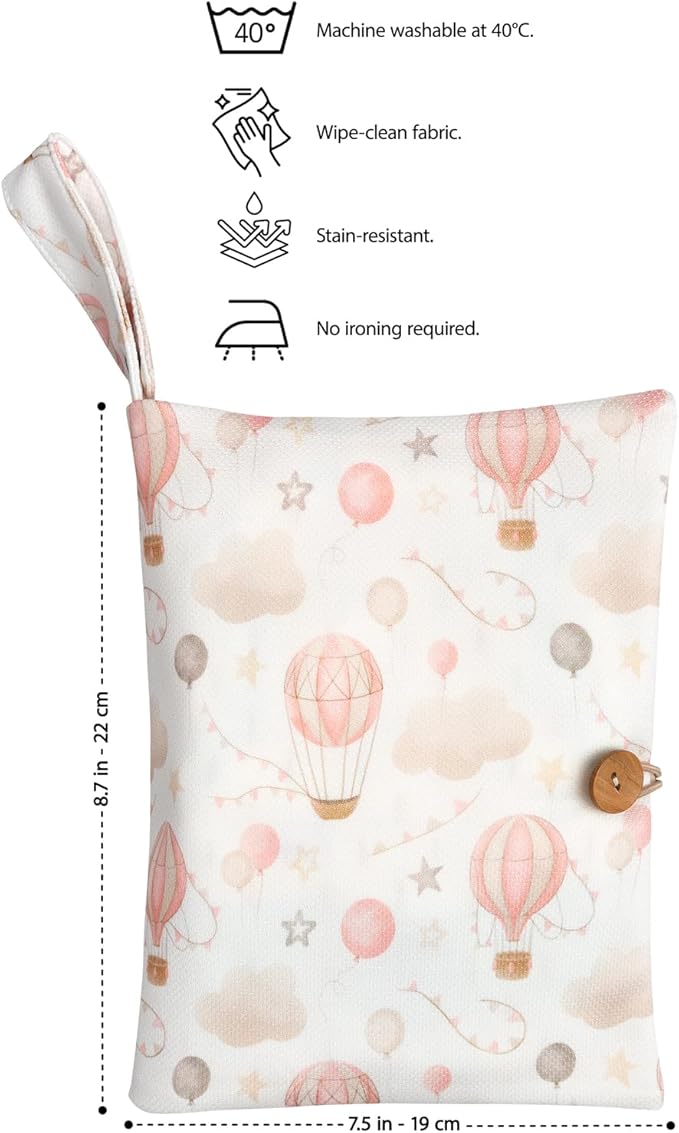 Baby Diaper Bag Organizer, Portable Baby Essentials Storage Pouch for Parents and Caregivers, Organizer Insert for Stroller and Handbag, Machine Washable (Balloon)