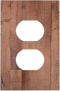 Rustic Brown Dark Wood Texture Printing Outlet Covers 1 Gang Duplex Light Switch Cover Decorative Switch Plates Electrical Receptacle Faceplate Wall Plate For Farmhouse Cabin Decor