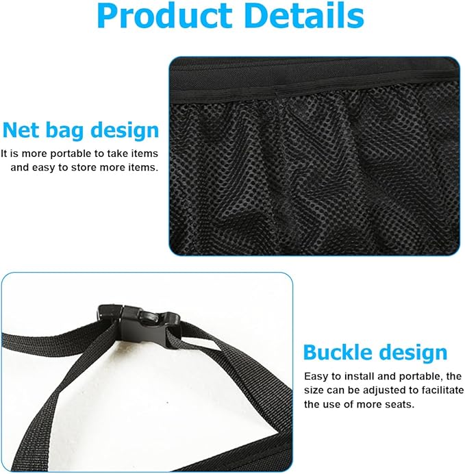 HZEL Car Trunk Organizer, Detachable Vehicle Backseat Storage Bag with 4 Compartments, Large Capacity Back Seat Organization Hanger with Lids, Space Saving Universal Automotive Accessories