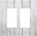 Modern Rustic Wood White Oak Print Decorative Outlet Covers 2 Gang Double GFCI Rocker Electrical Wall Panels Light Switch Cover Plate for Farmhouse Home Decor