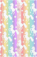 Rainbow Stripes Unicorn Kid Girls Theme 1-Gang No Device Decorative Blank Receptacle Wall Plate Funny Cute Colorful Girly Light Switch Mid-Size Electrical Face Plate Cover for Unused Outlets/Switches