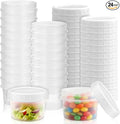 24 Pack 4 oz(120 ml) Food Storage Jars with Screw Lids, Reusable Small Refrigerated Jars, Small Plastic Freezer Storage Food Containers for Cake Jam Ice Cream Snack Sauce Soup