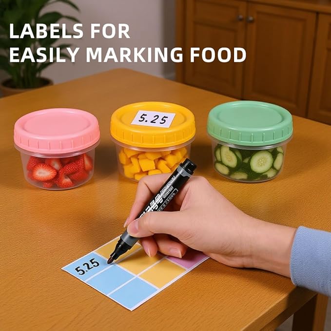 Food Storage Containers, 12 Pack 4 oz Freezer Storage Containers with Twist Top Lids, Leakproof, BPA Free, Microwave & Dishwasher Safe Takeout Container - Ideal for Soup and More