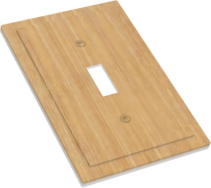 Rustic Woodgrain 1-Gang Toggle Light Switch Plate, Minimalist Farmhouse Wooden Decorative Wall Plate for Home Decor
