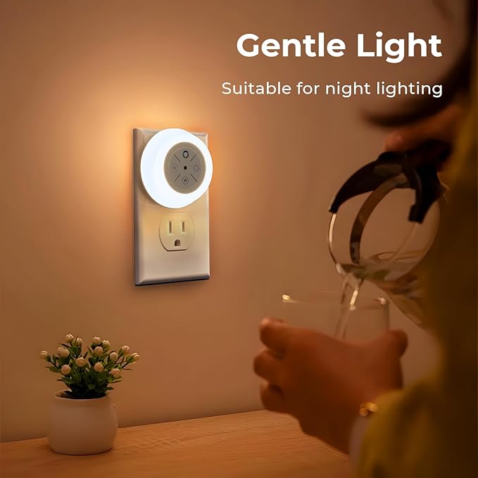 Dawnrise Night Lights Plug Into Wall, Dusk to Dawn Sensor, 2 Pack,12-Color Changing Led Plug in Night Light Dimmable for Bedroom, Stairs, Kitchen, Hallway, Utility Room, Kids Room