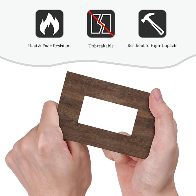 Decorative Outlet Covers Rustic Vintage Wood Grain Brown 1 Gang Single Rocker Light Switch Cover Plate Wall Plates GFCI Faceplate for Farmhouse Cabin Decor