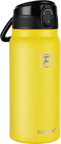 Fanhaw 20 Oz Insulated Stainless Steel Water Bottle with Chug Lid – Wide Mouth, Leak-Proof, BPA-Free – Ideal for Kids, Adults, Sports, Gym, and Outdoor Use (Yellow)
