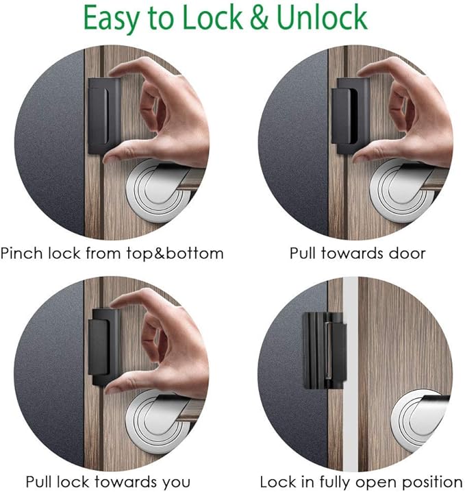 Home Security Door Lock Child Proof Door Reinforcement Lock for Kids Safety Withstand 800lbs Metal Door Lock Security Front Child Safety Door Latch Lock Top High Security Door Locks for Interior Lock