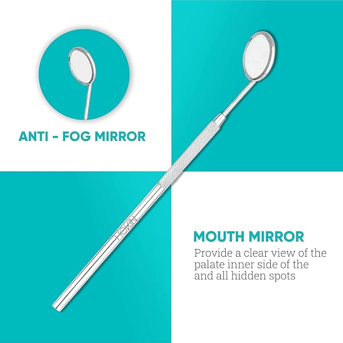 HOKIN Dental Tools Plaque Remover Teeth Cleaning Tool 4 Pcs Dental Care Kit Tooth Filling Repair Set Stainless Steel Dental Tools for Men Women Kids and Pet Care (Emerald Green)