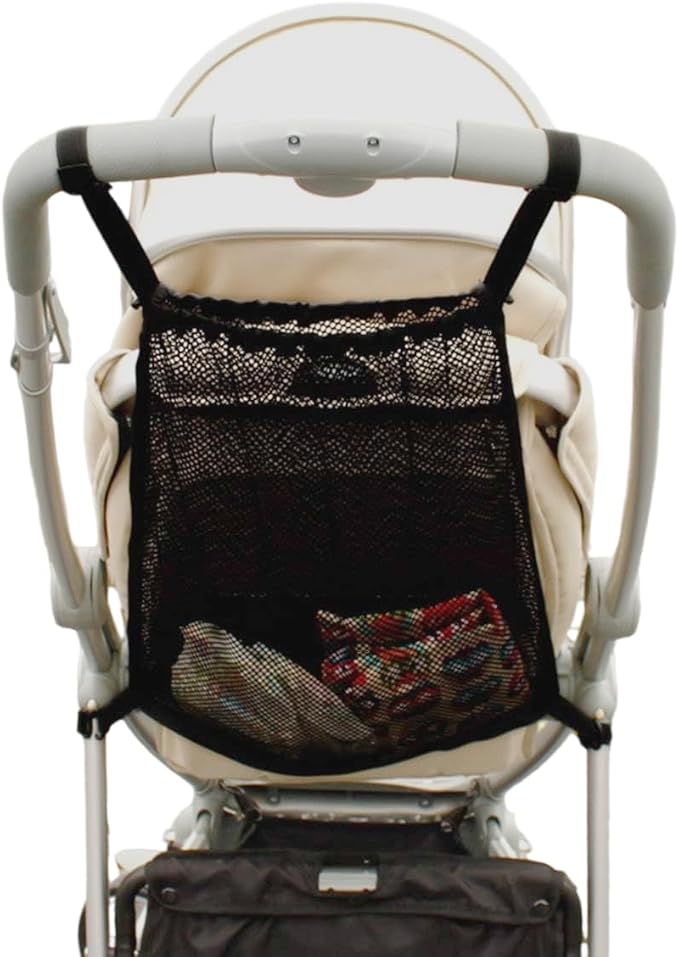 Universal Stroller Organizer, Universal Baby Stroller Hanging Mesh Pocket with Detachable Straps, Infant Prams Storage Organizer Bag