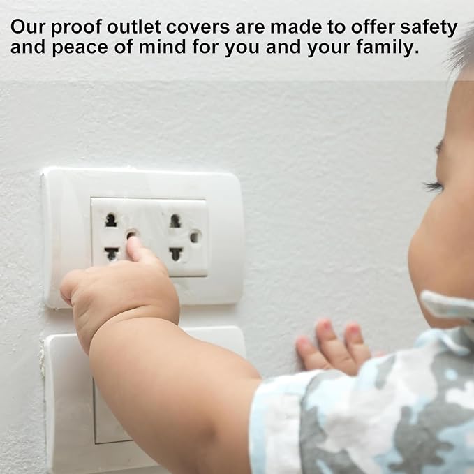 MECCANIXITY 12 Pack Outlet Covers Proofing, Plug Covers Easy Installation Electric Plug Protectors Safety Socket Cover Plugs Protector Black