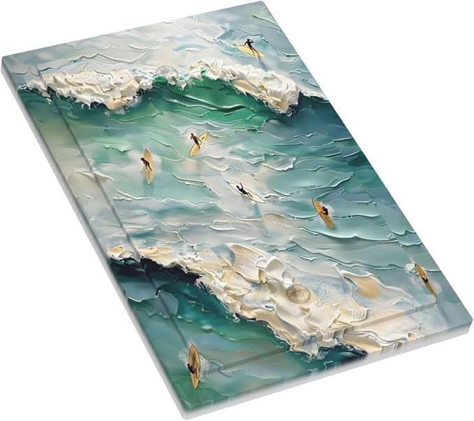Beach Waves Ocean Surfing Hoverboard Painting Print Light Switch Cover Plate 1 Gang No Device Blank Electrical Wall Plates Faceplate Decorative Switch Plate Covers for Bedroom Living Room Decor